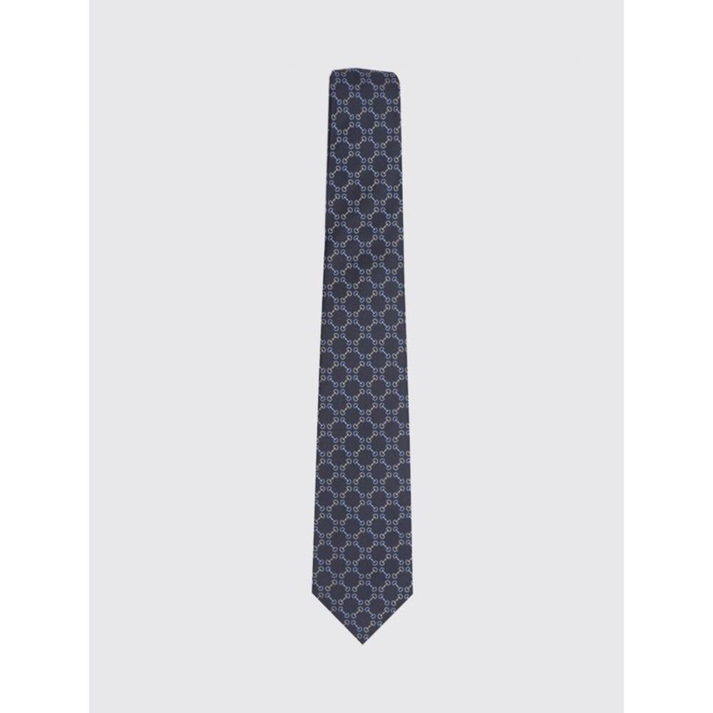 Gucci Men Gucci Horsebit Graphic Print Silk Tie